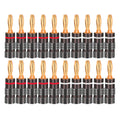 20pcs/10pairs Nakamichi BANANA PLUGS 24K Gold-plated 4MM Banana Connector with Screw Lock For Audio Jack Speaker Plugs Black&amp;Red