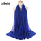 Muslim 2021 New Chiffon Hijab Scarf Women Solid Color Soft Long Shawls and Wraps Islamic Head Scarves Fashion turbante mujer