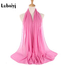 Muslim 2021 New Chiffon Hijab Scarf Women Solid Color Soft Long Shawls and Wraps Islamic Head Scarves Fashion turbante mujer