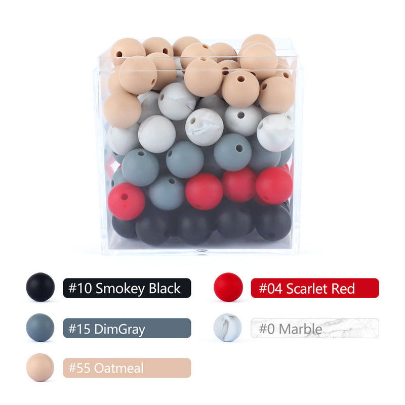 12mm 20pcs Silicone Baby Beads Round Teether Teething Beads DIY Pacifier Chain Necklace Pendant Toys BPA Free Baby Accessories