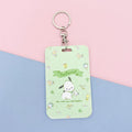 Kawaii Sanrio Keychain Cartoon Cat Sliding Card Holder Student Meal Card Bus Card Holder Lady Id Card Credit Card Holder Lanyard