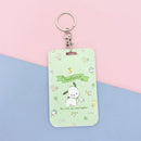 Kawaii Sanrio Keychain Cartoon Cat Sliding Card Holder Student Meal Card Bus Card Holder Lady Id Card Credit Card Holder Lanyard