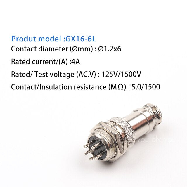 1 Set GX16 Nut TYPE Male &amp; Female Electrical Connector 2/3/4/5/6/7/8/9/10 Pin Circular Aviation Socket Plug Wire Panel Connector