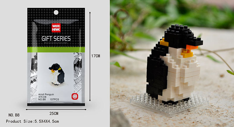Mini Building Blocks 3D Animal  Diamond Model Micro Bricks Dog Cat Bird Moose Wolf Panda Macaw Toys For Children Birthday Gifts