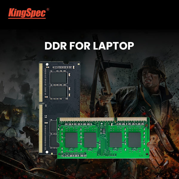 KingSpec Memoria Ram DDR4 4GB 8GB 16GB 3200MHz 2666MHz 3200MHz 2400Mhz RAM for Laptop Notebook Memoria RAM DDR4 1.2V Laptop RAM