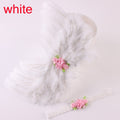 2pcs/set Cute Newborn Angel Feather Wings with Baby Girl Rose Flower Headband Hair Accessories for Infant Photography Props