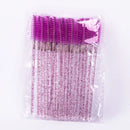 50/5Pcs Eyelash Extension Disposable Makeup Eyebrow Brush Mascara Stick Applicator Eyelashes Crystal Eyelash Brush Tool