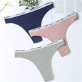 3Pcs/Lot Women&#39;s Cotton G-String Thong Panties String Underwear Women Briefs Sexy Lingerie Pants Intimate Ladies Letter Low-Rise
