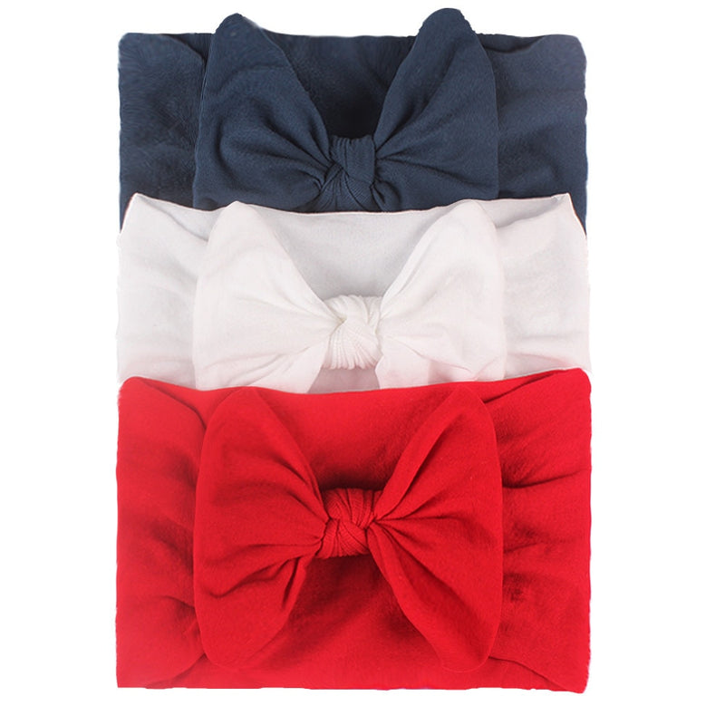 3/4/5/6Pcs/set Cute Bowknot Baby Headband Turban Solid Color Newborn Baby Girls Elastic Hair Bands Soft Nylon Hair Accessories