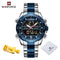 Luxury Brand NAVIFORCE Digital Sport Watch For Men Steel Band Waterproof Chronograph Alarm Clock Luminous Quartz Wrist watch Man