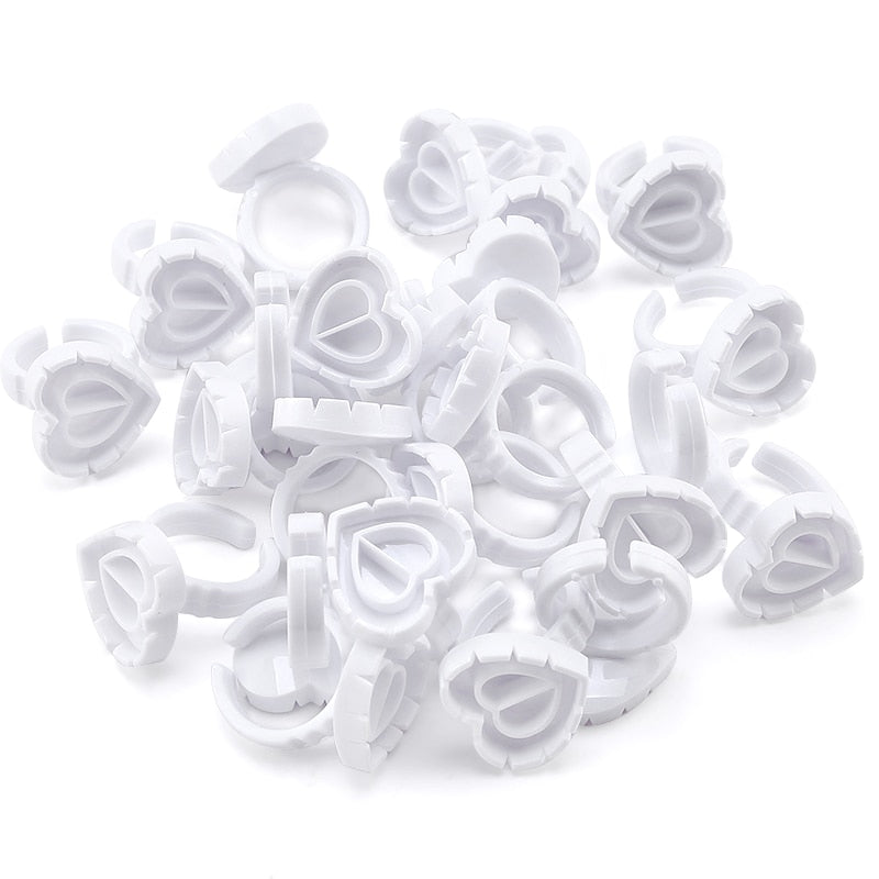 Wholesale 50/100Pcs Disposable Eyelash Extension Glue Rings,Eyelash Extension Glue Holder Holder glue container Tattoo Pigment