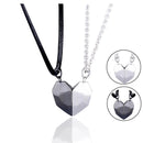 2Pcs/Lot Magnetic Couple Necklace Friendship Heart Pendant Distance Faceted Charm Necklace Women Valentine&