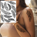 Sexy Black Henna Temporary Tattoos For Women Girls Body Art Decoration Fake Jewelry Chains Waterproof Mandala Flower Tatoos Kit