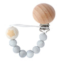 Baby Pacifier Chain Wooden Handmade Chain Silicone Wooden Plastic Clip  Baby Nipple Clips Teether Necklace baby Chew accessories
