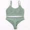 Seamless Women Bra Briefs Set Push Up Bra Crop Top High Waist Panties Sexy Lingerie Set Low Back Bralette Fitness Underwear Set