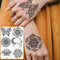 Sexy Black Henna Temporary Tattoos For Women Girls Body Art Decoration Fake Jewelry Chains Waterproof Mandala Flower Tatoos Kit