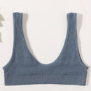 Sexy Seamless Bra Wire Free Brassiere Rib Bralette Women&