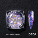 Crystal Fire Opal Flakes Nail Sequins Purple Holographic Glitter DIY Chrome Powder for Spring Nails Manicure Paillettes GL1857