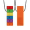 1Pc Sensory Chew Necklace Brick Chewy Kids Silicone Biting Pencil Topper Teether Toy, Silicone teether for children with autism