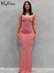 Hugcitar Satin Slip Sleeveless Backless Slim Sexy Maxi Dress 2022 Spring Women  Party Y2K Concise Bodycon Elegant  Clothing