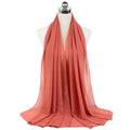 Muslim new Bubble Chiffon Hijab Scarf Women Solid Color Soft Long Shawls and Wraps Georgette Islamic Head Scarves Ladies Hijabs
