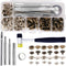 LMDZ Leather Snap Fasteners Kit Press Stud Metal Button Snaps with Hammer Installation Tools for DIY Leather Craft Project