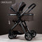 Luxury Baby Stroller 3 in 1 High Landscape Baby Cart Can Sit Can Lie Portable Pushchair Baby Cradel Infant Carrier Free Shipping