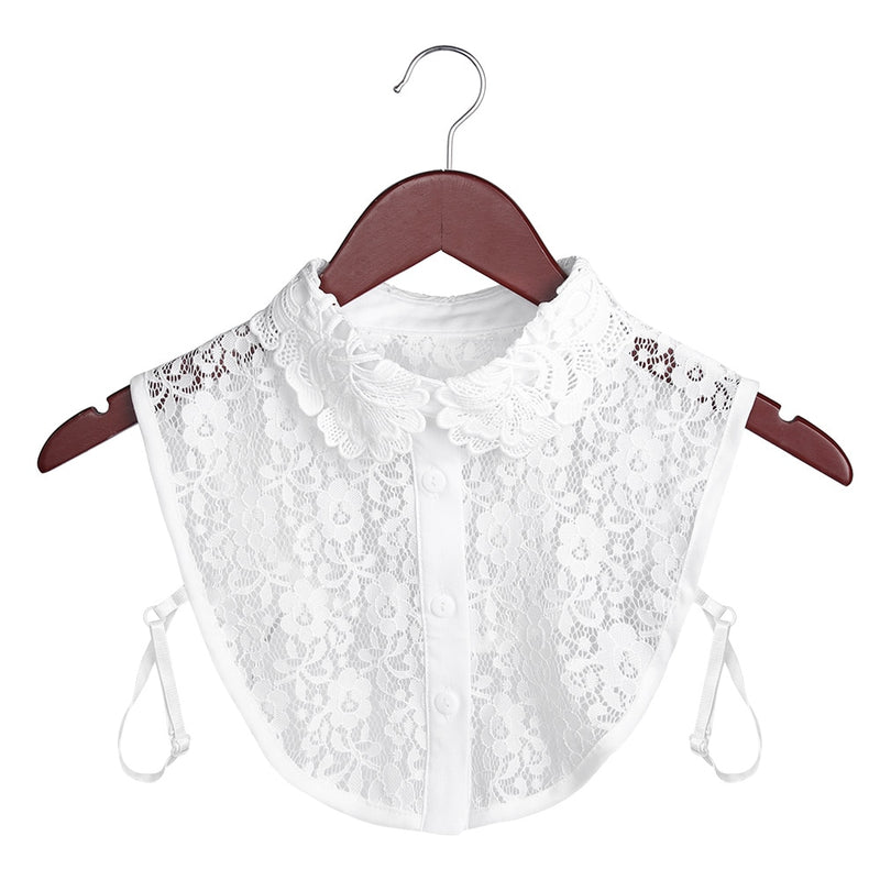 Women Cotton Lace Fake Collar Blouse Vintage Detachable Collar Women&