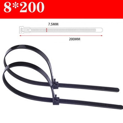 30PCS reusable self-locking plastic nylon cable ties, fixed nylon cable ties and detachable zipper cable ties, binding straps