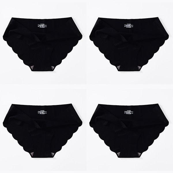 4 PCS/Lot Seamless Panties For Women Plain Panties Slip Silk Female Underwear Soft Thin Light Panti Culotte Femme Underpants