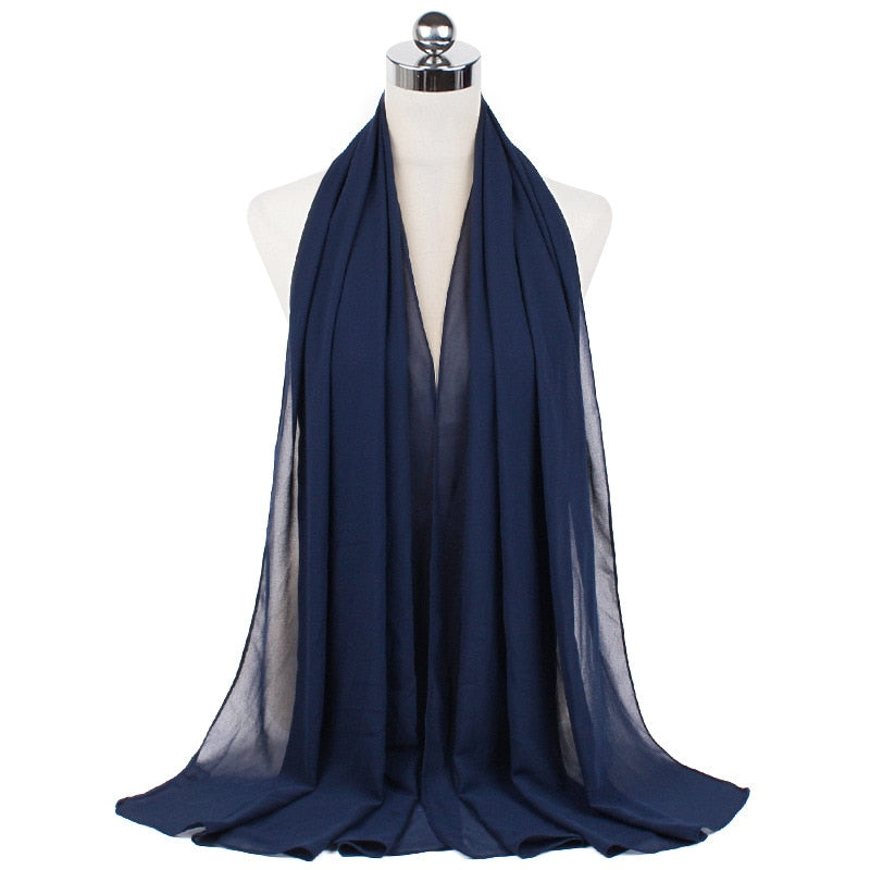 72*175cm Hijab Chiffon 2021 Maxi Big Size Scarf For Muslim Women Headscarf Ladies Headwraps Pashmina Hijab Muslim Fashion Islam