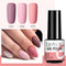 LILYCUTE 3 PCS Gel Nail Polish Set Nude Pink Glitter Sequins Matte Effect Gel Long Lasting Base Top Coat Nail Art Design Hybrid