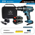 2 Speed Cordless Impact Drill 21V Electric Screwdriver Home Mini 1500 Mah 18650 Lithium Battery Wireless Rechargeable Hand Drill