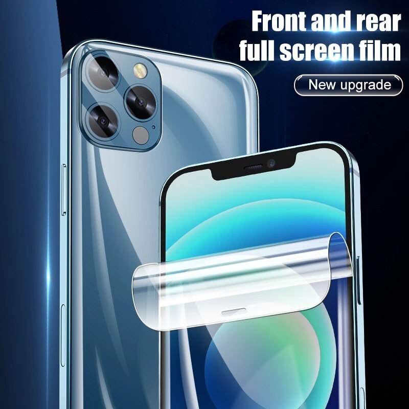 Full Cover Hydrogel Film For iPhone 13 7 8 Plus 6 6s Screen Protector 11 12 13 Pro mini XR X XS Max SE 2020 Back Film Not Glass