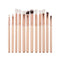 GUJHUI 12Pcs Professional Eyes Makeup Brushes Set Wood Handle Eyeshadow Eyebrow Eyeliner Blending Powder Smudge Brush