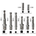 Drill Socket Adapter 1/4&#39;&#39; Hex Shank Extension for Impact Driver 1/2&#39;&#39; 3/8&#39;&#39; 1/2&#39;&#39; Square Head Drill Bit Adapter Set Hand Tools