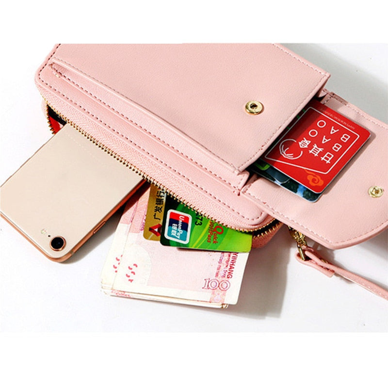 Fashion Cellphone Shoulder Bag Women PU Leather Crossbody Bag 2022 New Handbag Card Holder Messenger Bag Flap Wallet