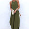 Women Dress Summer 2021 Casual Sleeveless Retro Halter Solid Beach Long Dress Round Neck Sling Fashion Beach Clothes Plus Size