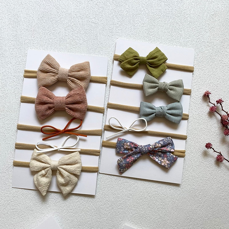 5Pcs/Set Baby Headband Bows For Girls Headbands Children Elastic Hair Bands New Born Hairband Soft Toddler Cute Accessories