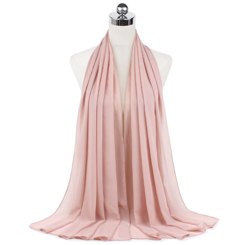 72*175cm Hijab Chiffon 2021 Maxi Big Size Scarf For Muslim Women Headscarf Ladies Headwraps Pashmina Hijab Muslim Fashion Islam
