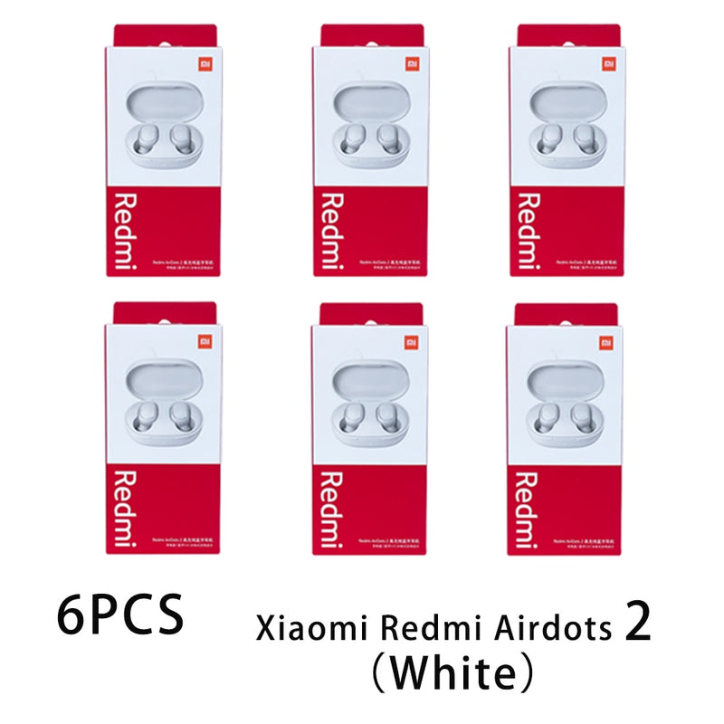 3/6/10 Pieces Xiaomi Redmi AirDots 2 Noise Reduction with Mic AI Control White Redmi AirDots S True Wireless Headset Wholesale