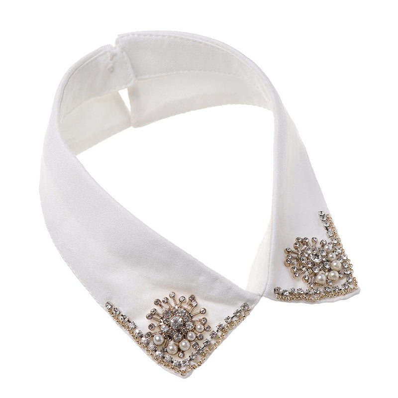 Women Cotton Lace Fake Collar Blouse Vintage Detachable Collar Women&