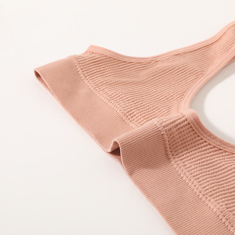 Sexy Seamless Bra Wire Free Brassiere Rib Bralette Women&