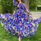 Maxi Dress Floral Printed  Loose Chiffon Fashion Abaya Islamic Clothes Muslim Female Saudi Arabia Dubai Kaftan Long Dress Summer