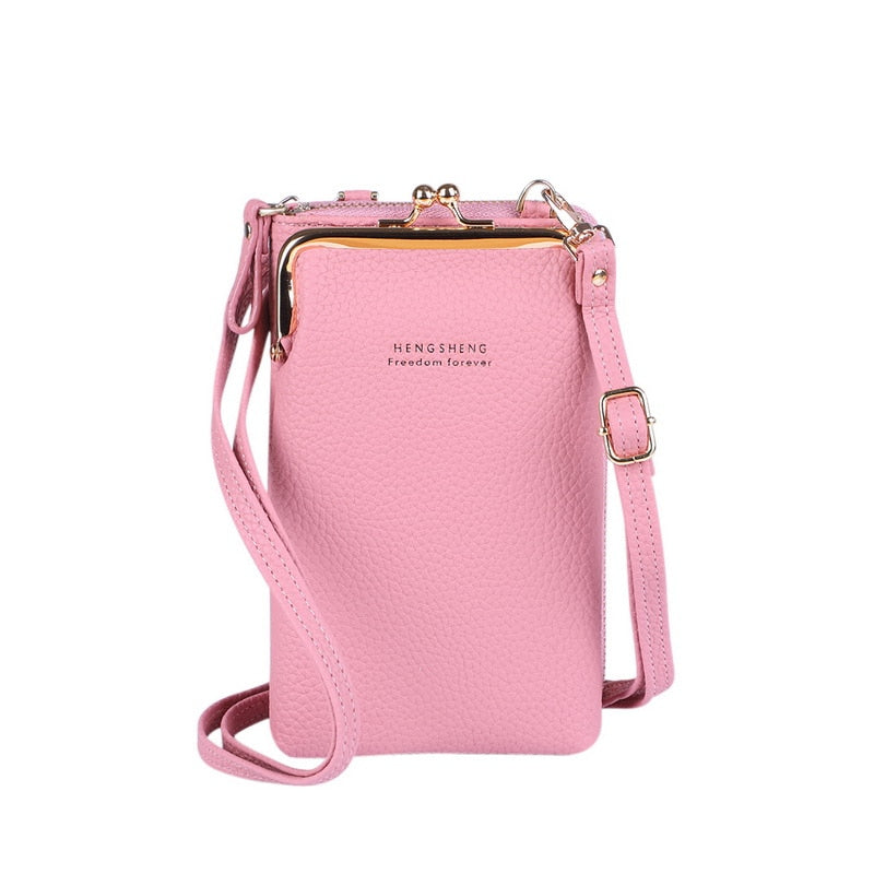 Women Wallets Brand Pu Leather Mobile Phone Bags Big Card Holders Wallet Handbag Purse Clutch Shoulder Crossbody Bags Lady 2022