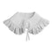 Royal Style Cotton Fake Collar Shawl Wrap Hollow Out Floral Lace Ruffled Trim Necklace Pointed Triangle Lapel Blouse