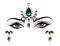 3D Sexy  face tattoo stickers Temporary tattoos  glitter fake tattoo  rhinestones for woman  Party face Jewels tatoo