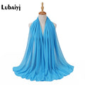 Muslim 2021 New Chiffon Hijab Scarf Women Solid Color Soft Long Shawls and Wraps Islamic Head Scarves Fashion turbante mujer
