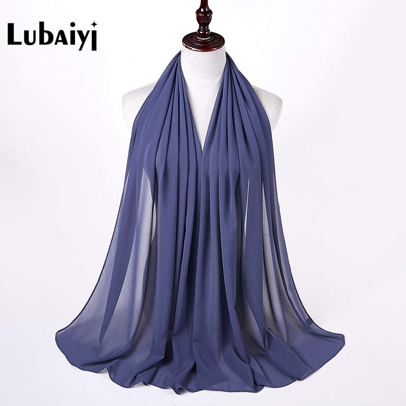Muslim 2021 New Chiffon Hijab Scarf Women Solid Color Soft Long Shawls and Wraps Islamic Head Scarves Fashion turbante mujer