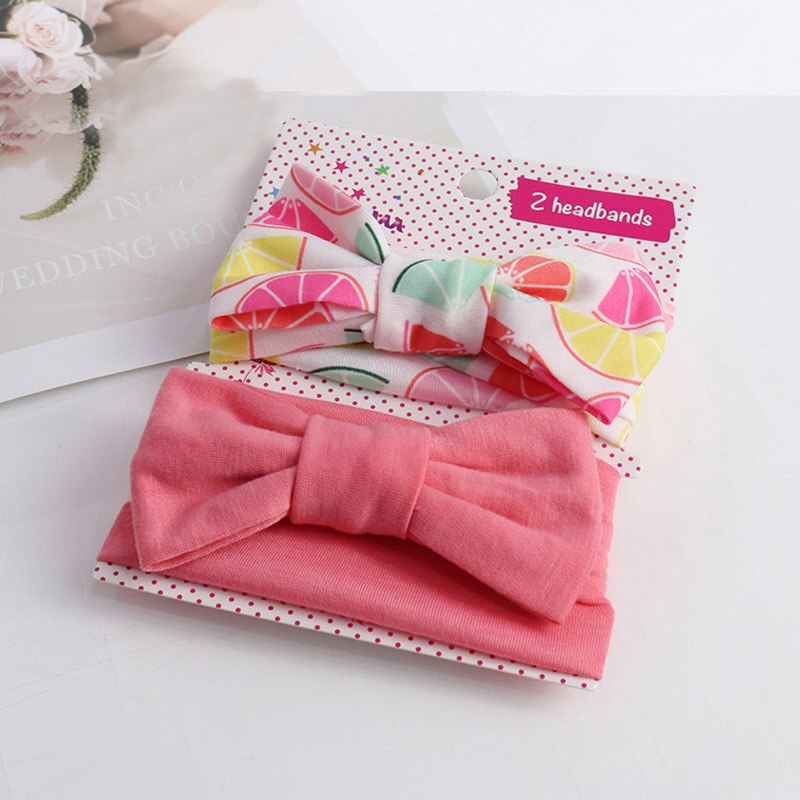 3Pcs/set Baby Headband Floral Solid Color Dot Printed Pink Bows Newborn Baby Girl Headband Hair Accessories Girls Turban